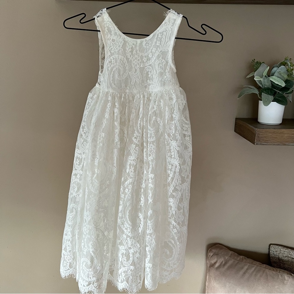 Paisley All Lace A-Line Flower Girl dress